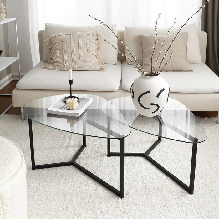 Hanah Home Bellisimo - Black Juego de Mesa de Centro